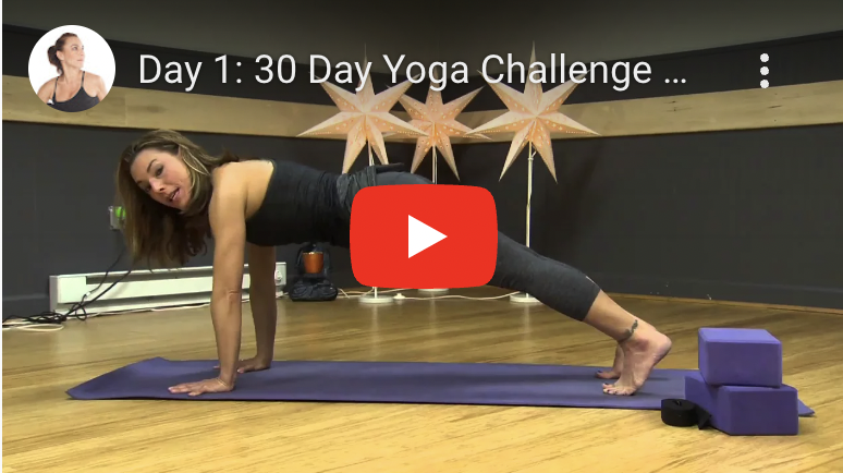 A video screenshot on 30 day yoga challenge