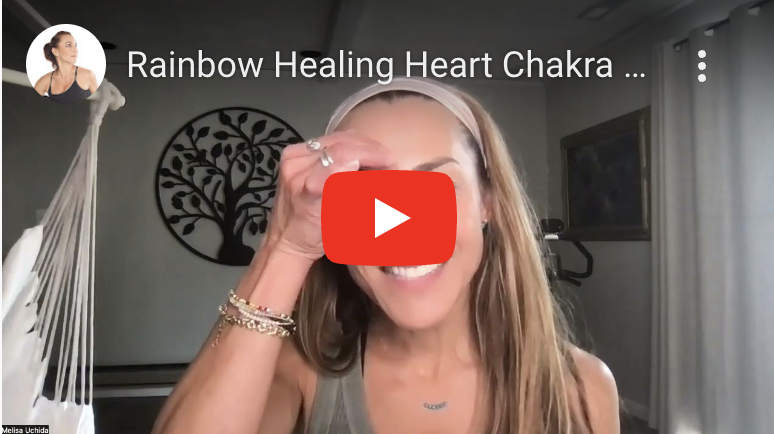 A video screenshot of rainbow healing heart chakra